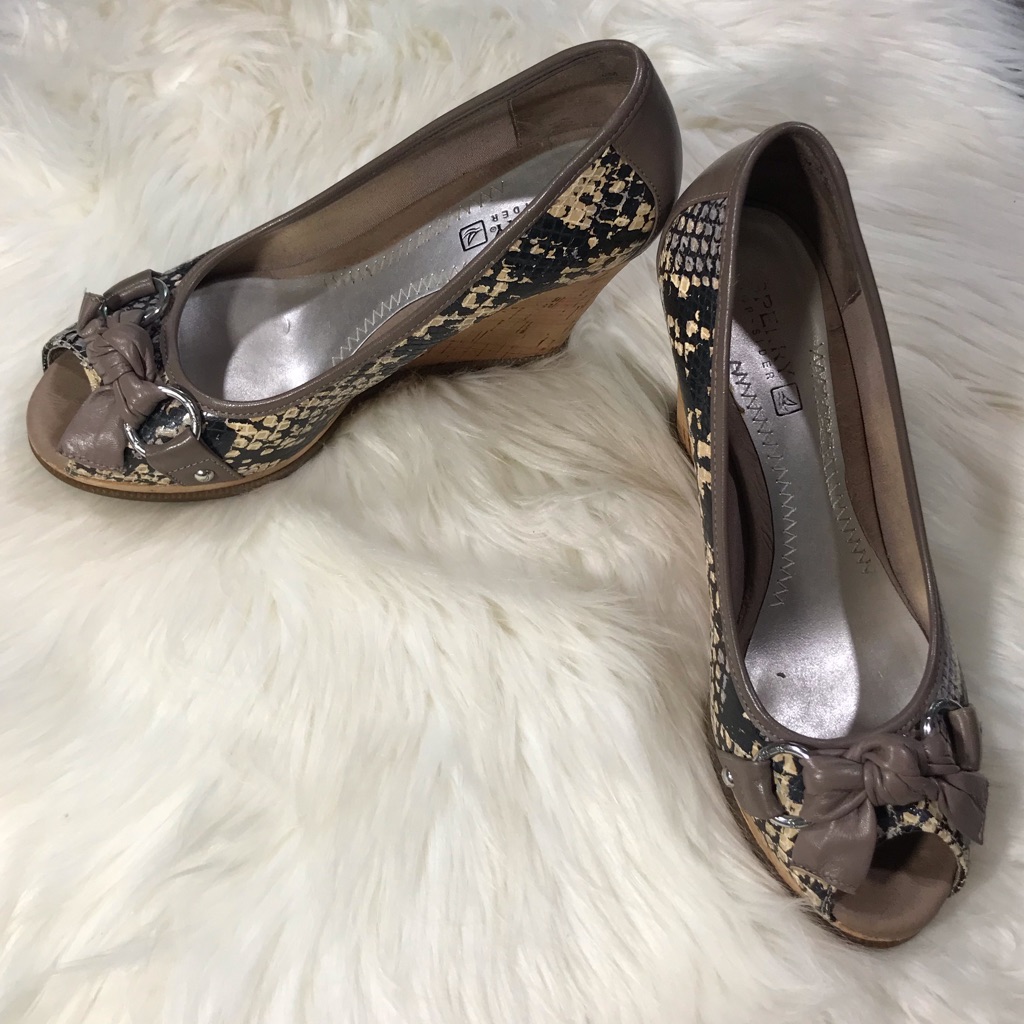 Sperry Python Platform Open Toe Shoes